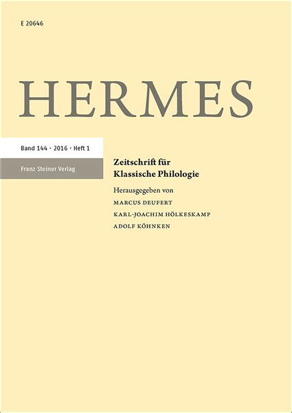 hermes zeitschrift philologie|Hermes .